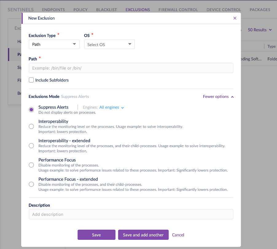 Exclusion Configuration