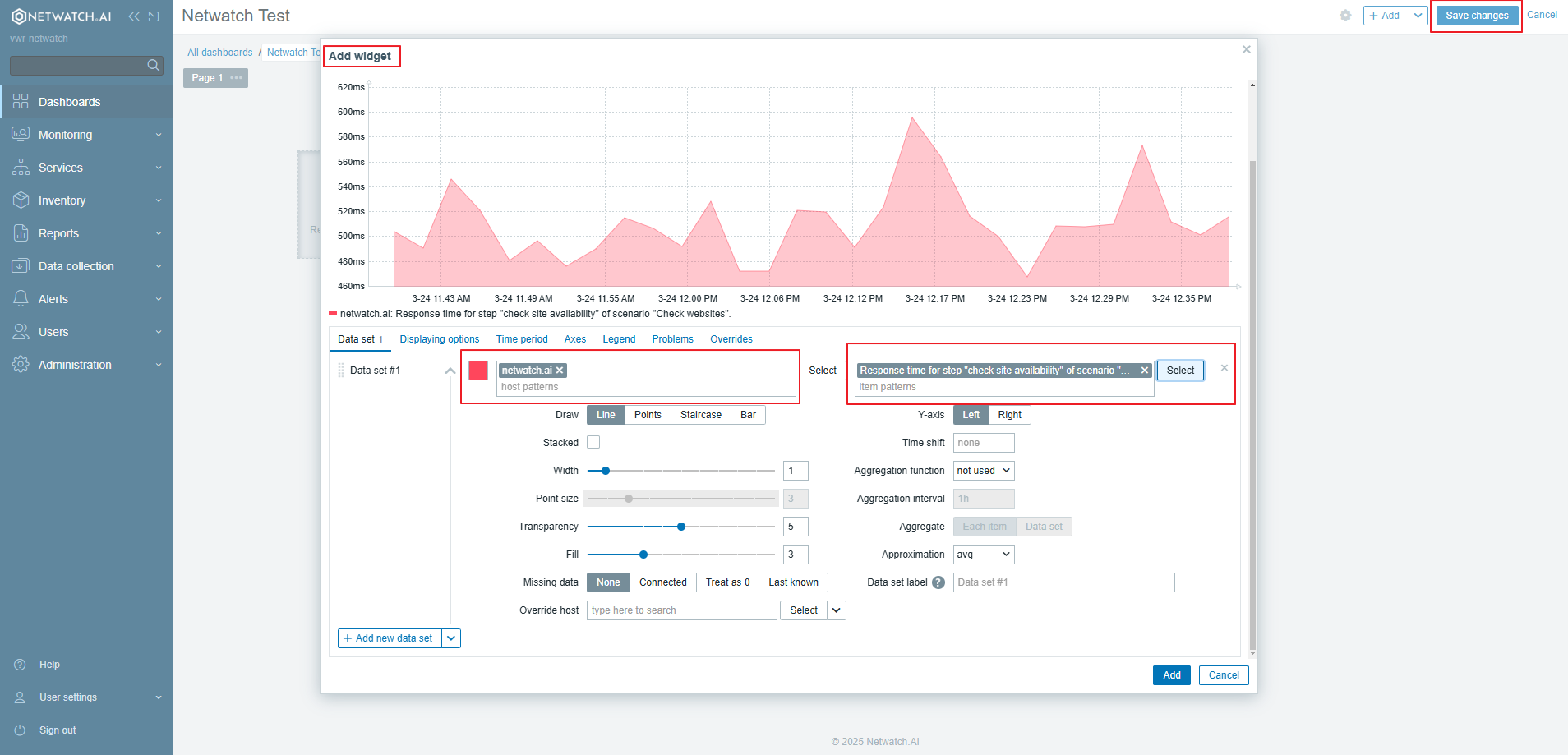 Example: Adding a Graph Widget