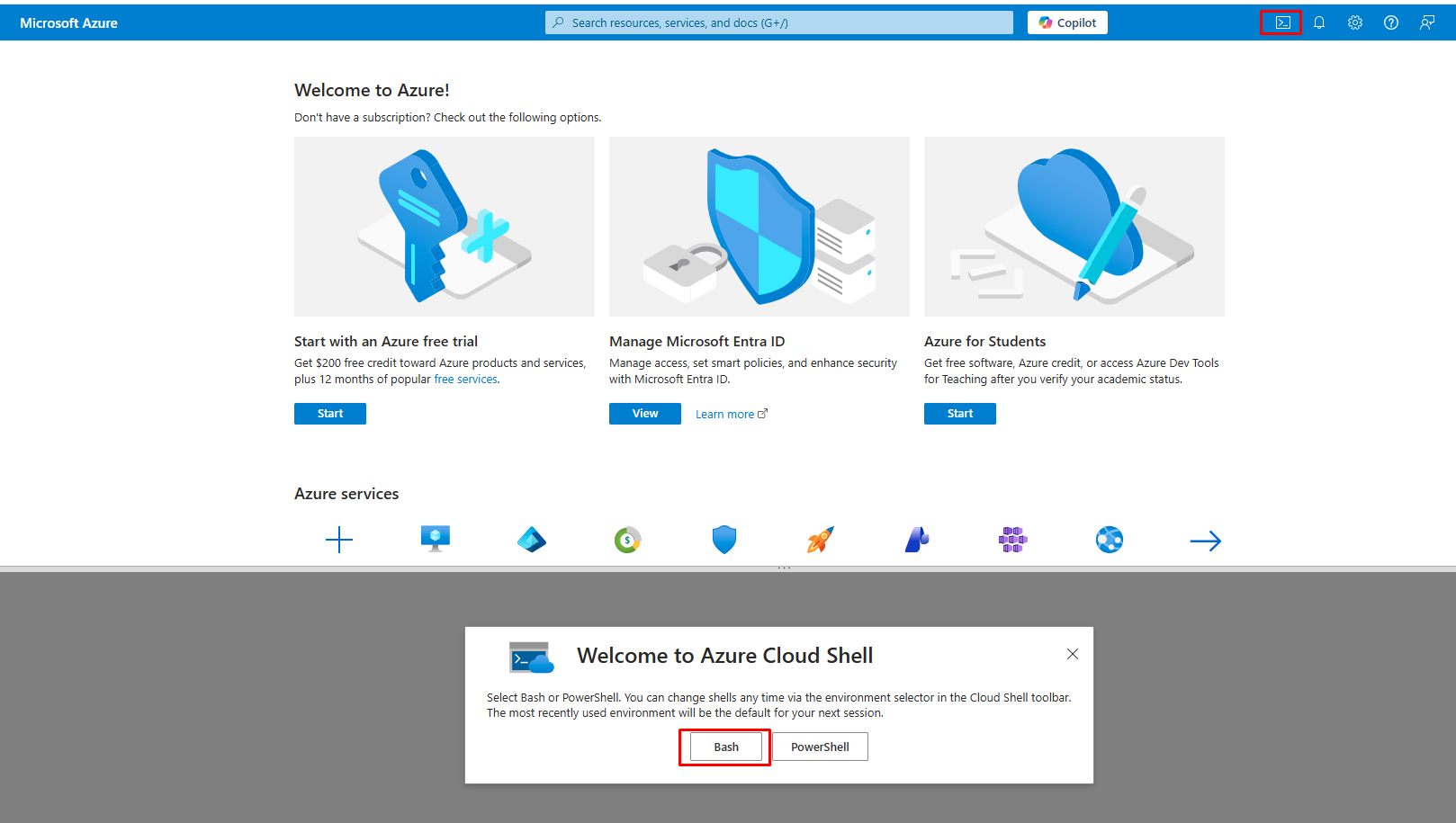 Step 1: Access Azure Cloud Shell