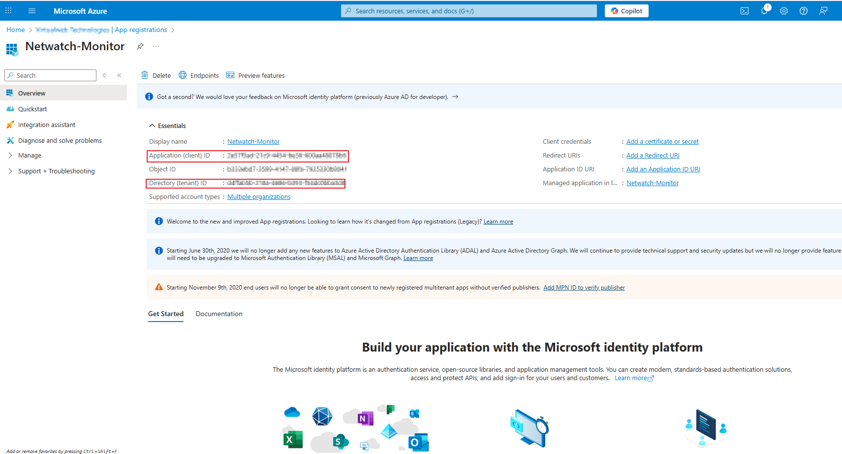 Step 2: Retrieve Client and Tenant ID