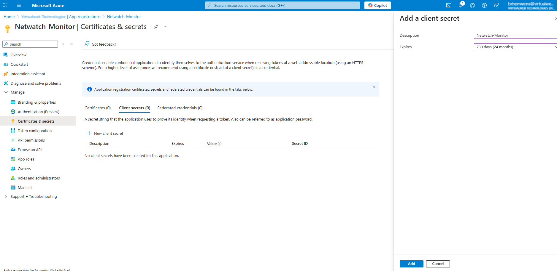 Step 3: Generate Client Secret