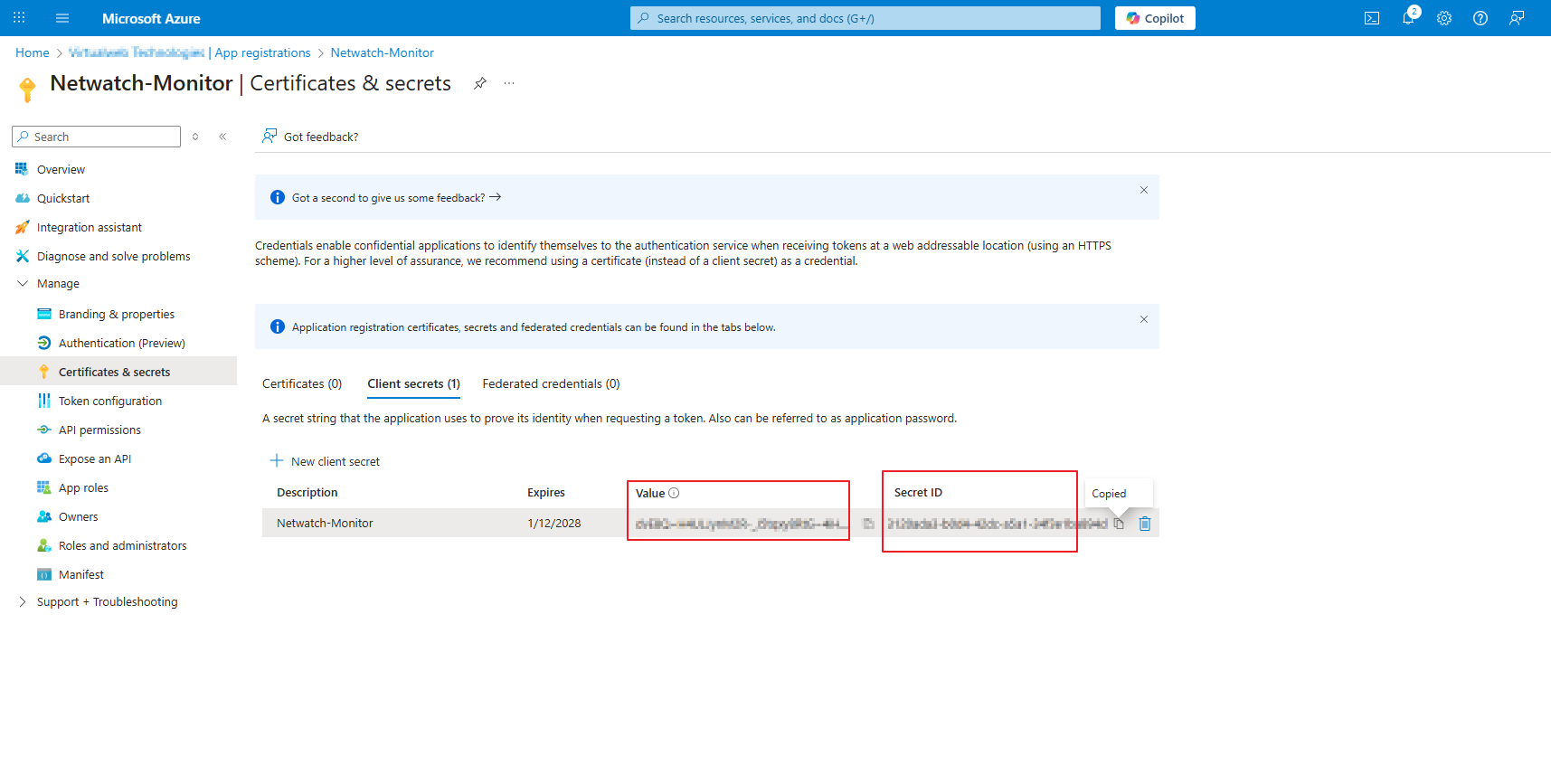 Step 3: Generate Client Secret