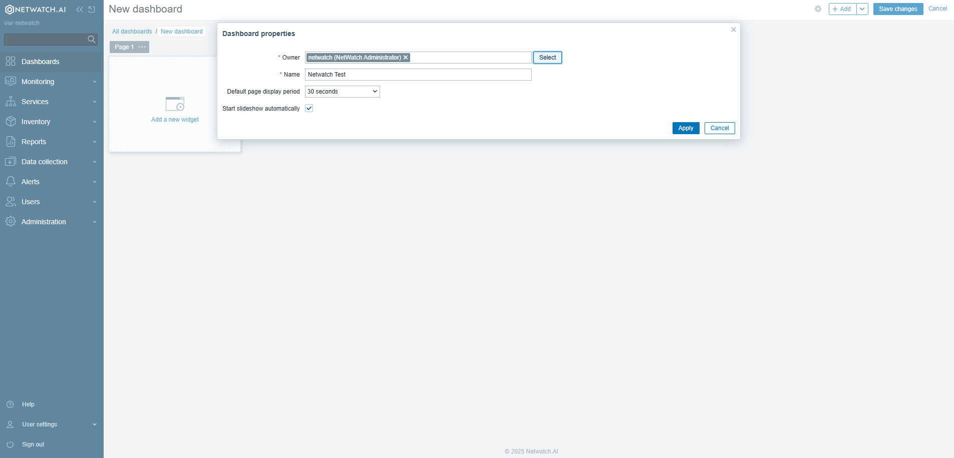 Step 3: Configure Dashboard Settings