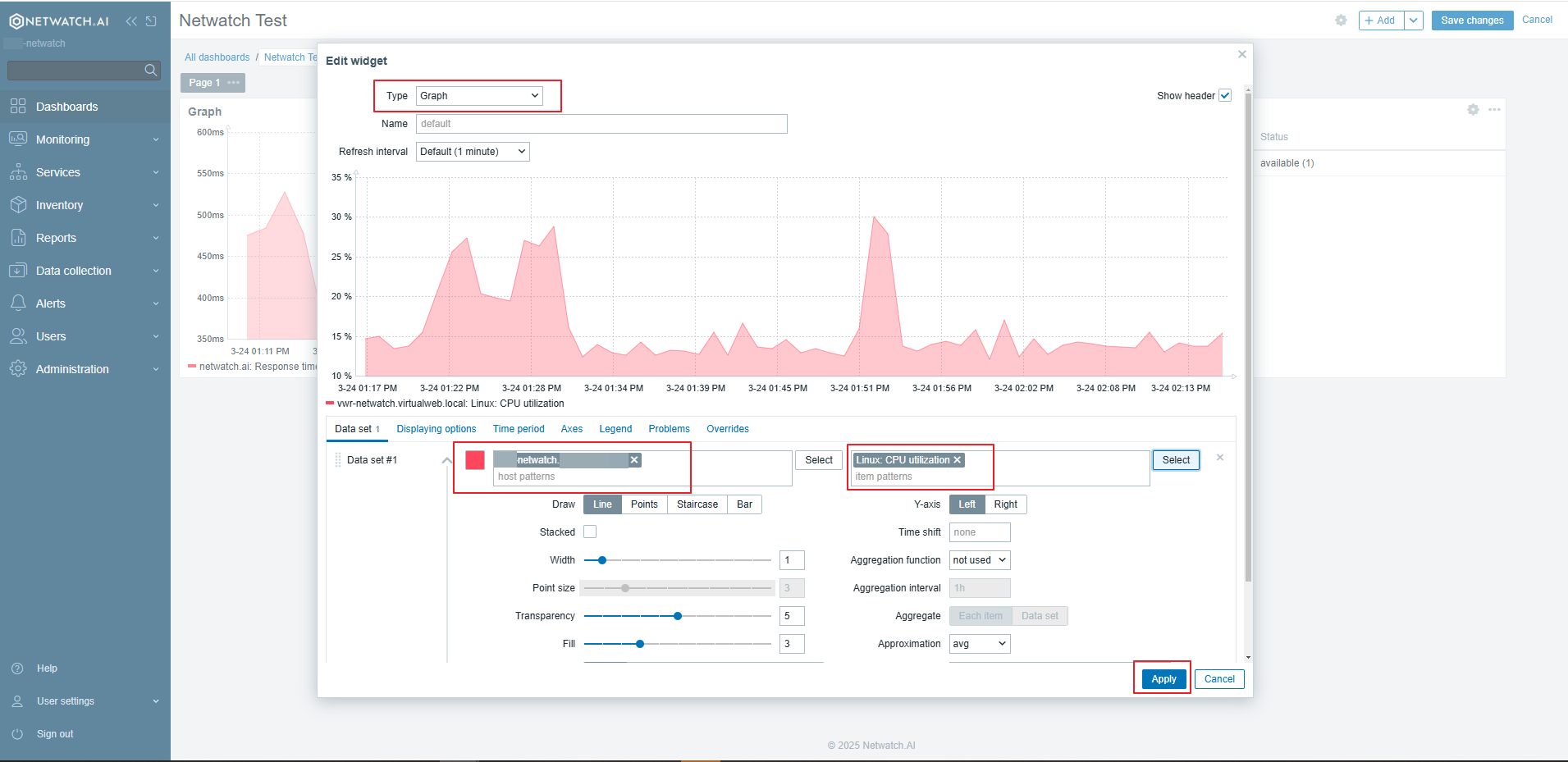 Example: Adding a CPU Usage Graph Widget