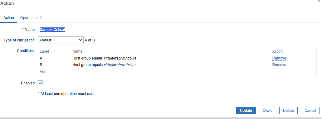 Trigger Action conditions before adding the critical tag condition