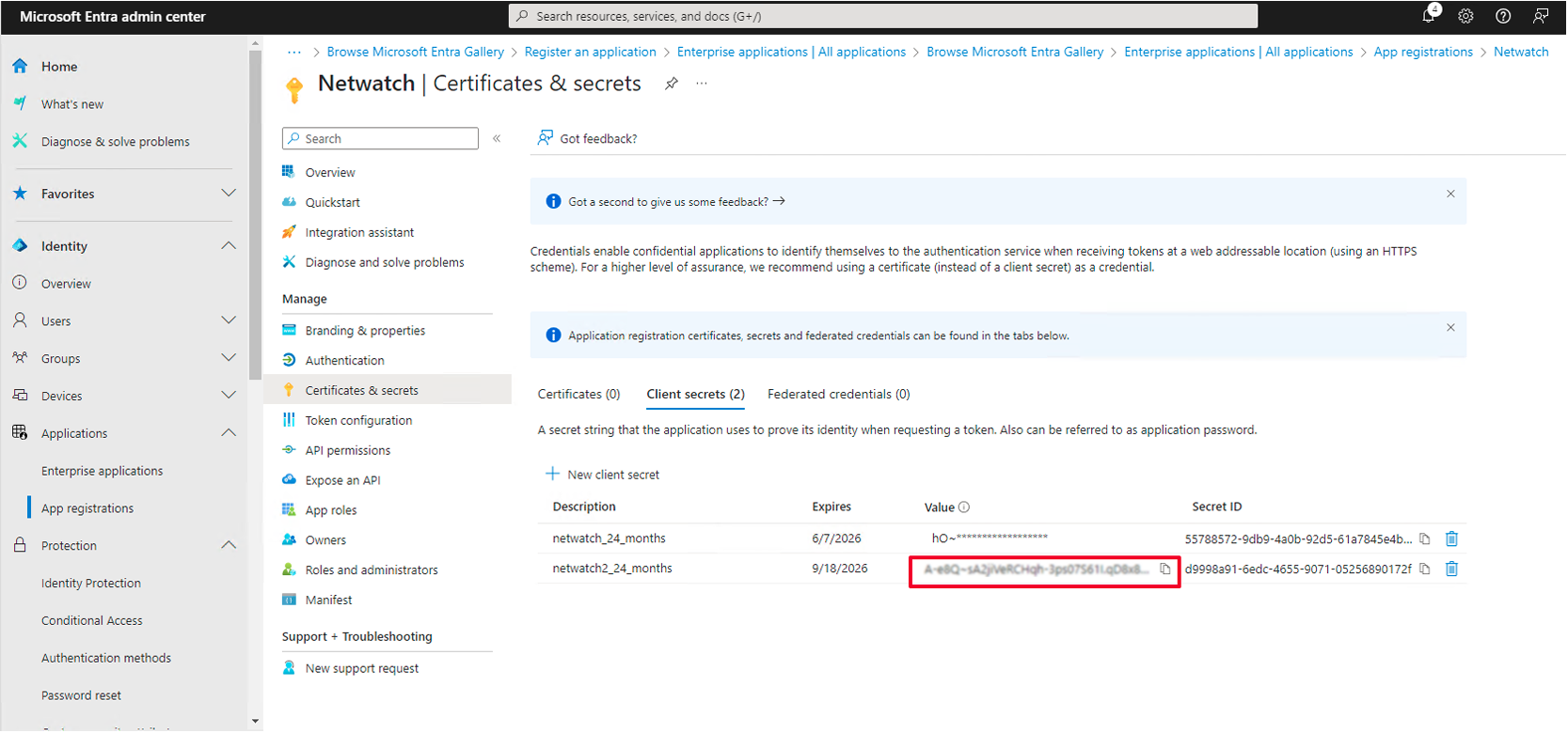 Step 6: Generate Client Secret