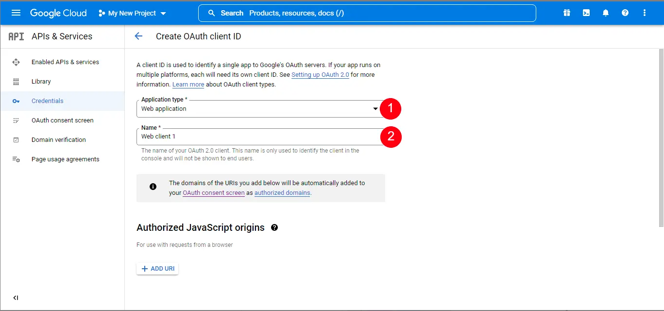 Step 7: Create OAuth Client ID