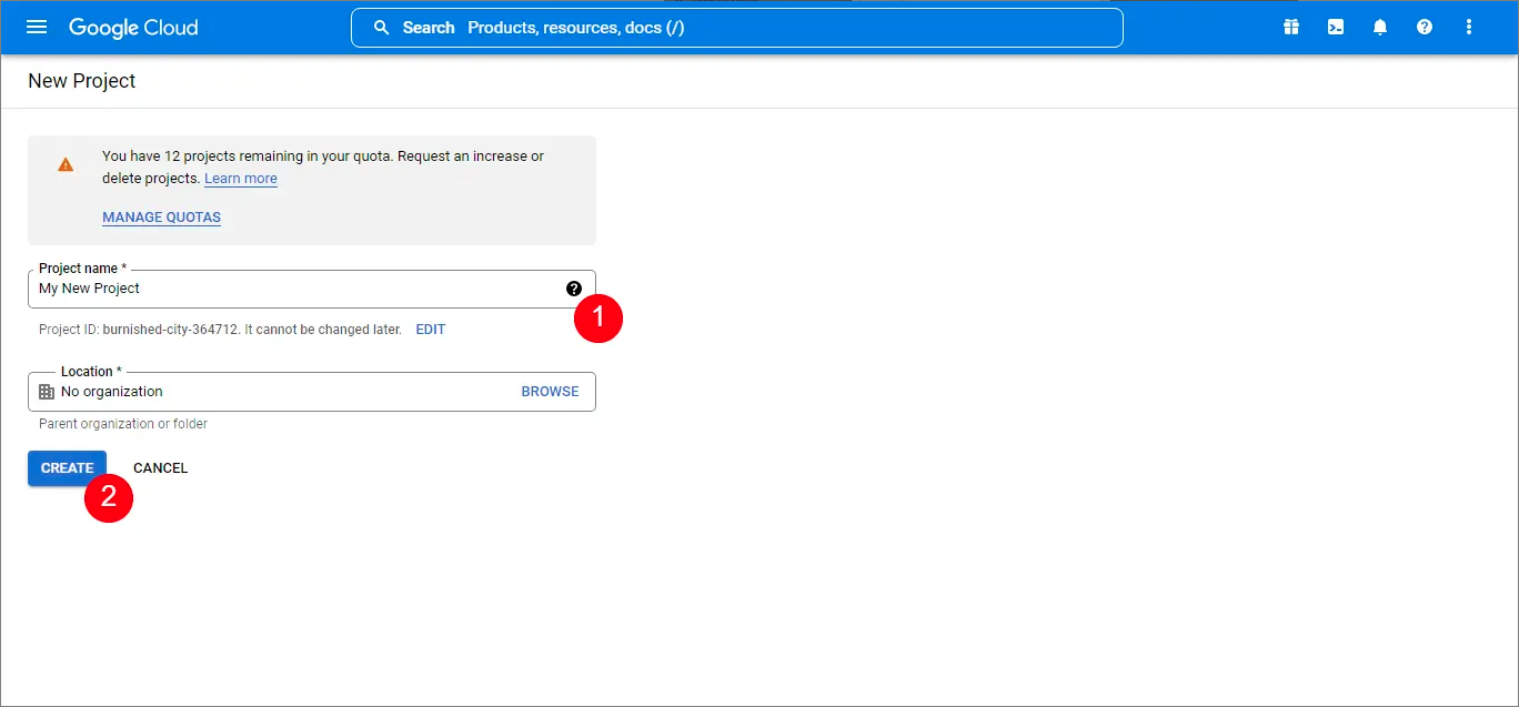 Step 2: Create a New Project