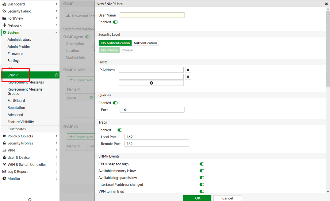 Step 1: Access SNMP Settings