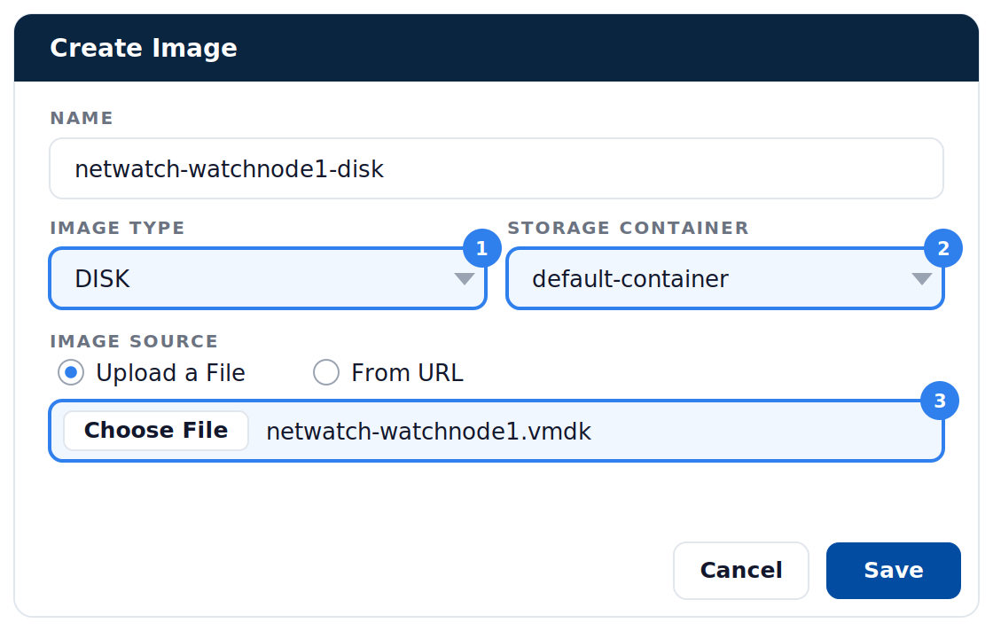 Create Image dialog