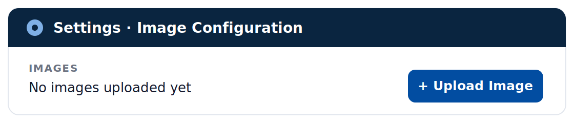 Settings - Image Configuration